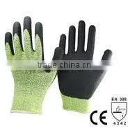 NMSAFETY 15 gauge yellow liner ESD cut gloves cut proof gloves cut resistant gloves