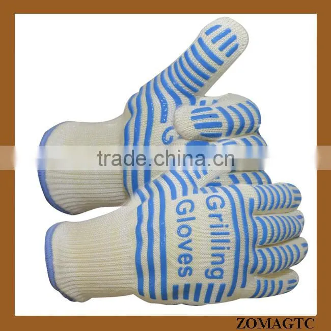 Alibaba China Five Finger Heat Resistant Nomex Grill Gloves Silicone BBQ Gloves