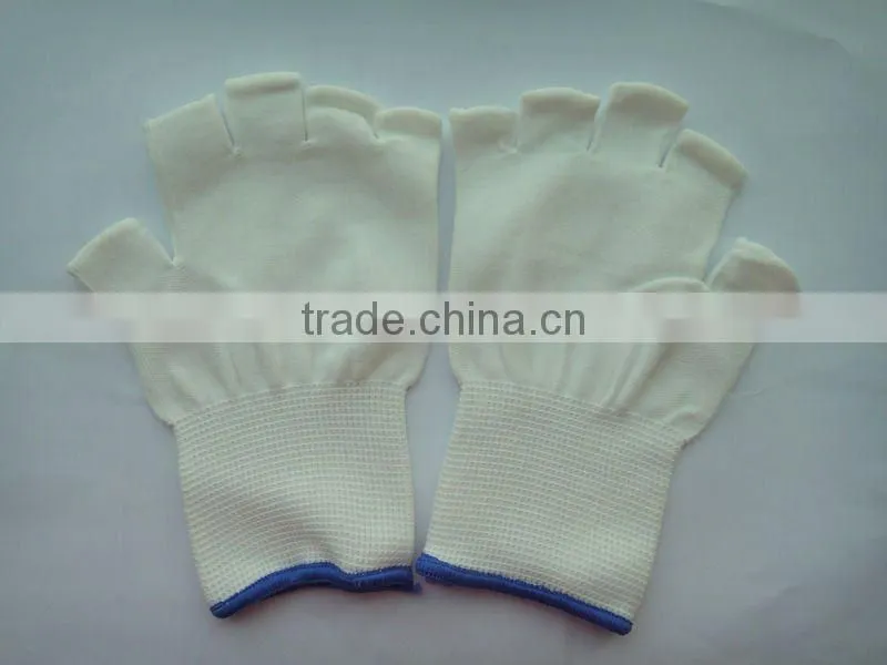 Yellow polyster PU work glove