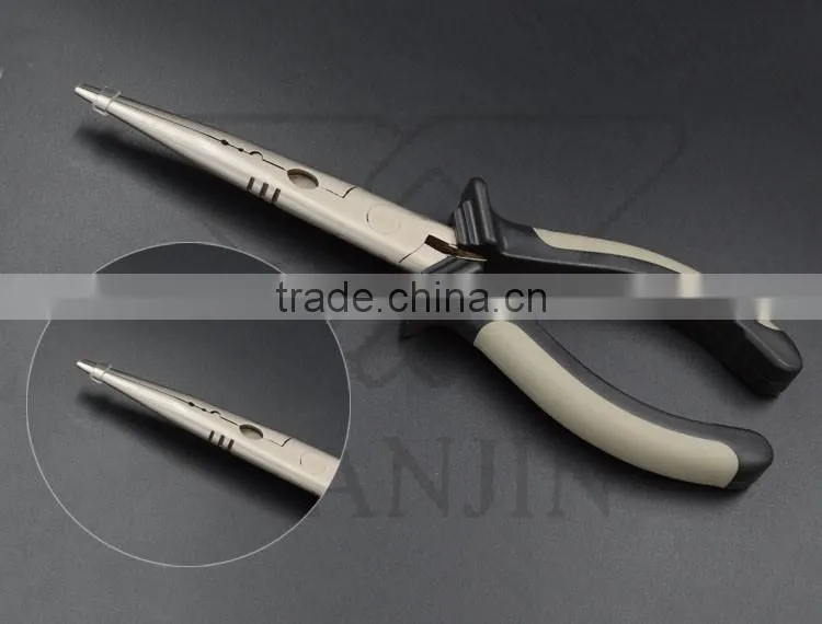 QJF-J36 Wholesale stainless steel fishing plier ,double color fishing plier with rubber handle