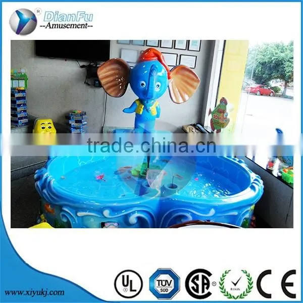 Children playground equipments rides fiberglass Elephant fishing pond