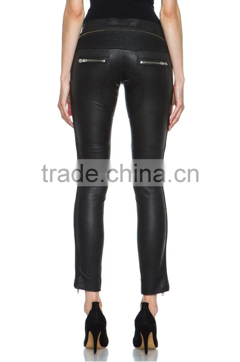 New Womens Sexy Black Tight Skinny Leather Pant Lambskin 4 6 8 10 12 14 16