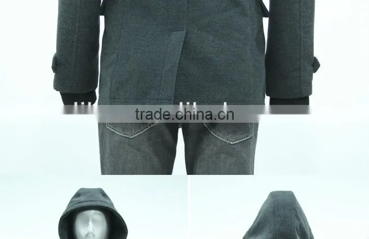 ALIKE men's hooded fake wool foldable windbreaker