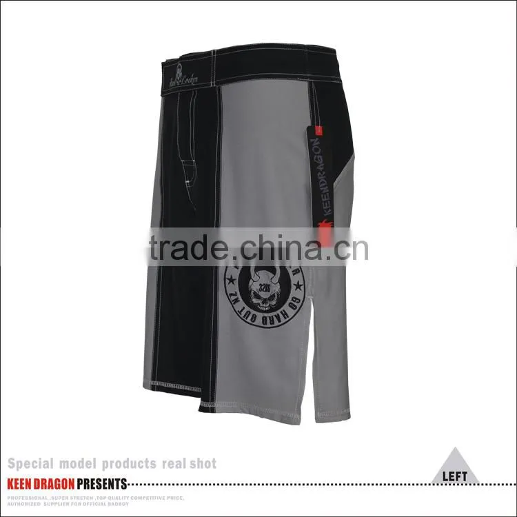 Chinese Manufacturer Free Design Black Embroidered Mma Shorts