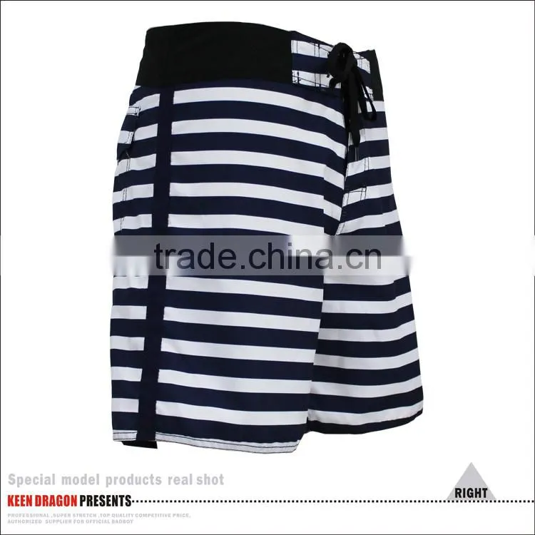 europe hot sale swim trunks 100% microfiber blue white stripe shorts