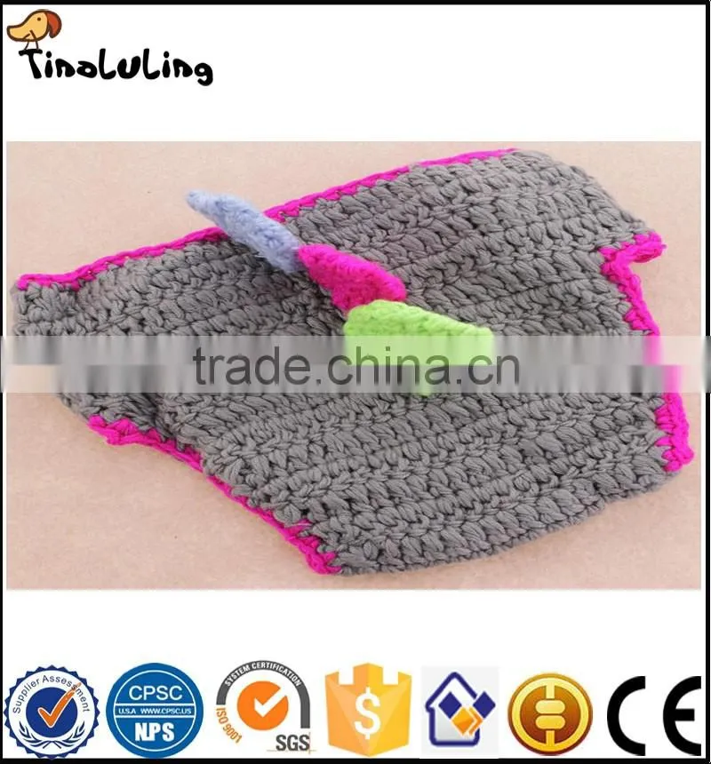 Tinaluling Grey Dinosaur Crochet Newborn Photography Props Knitted Beanies Costume Set