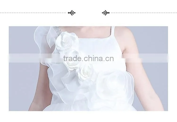 2017 white rose tulle dress women kids sequin two spaghetti Strap dresses