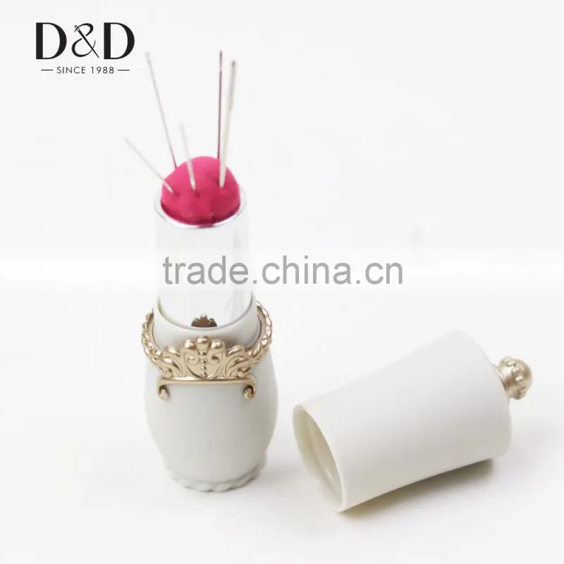 D&D New Portable 5pcs Handy Sewing Needles Lipstick Pin Cushion Sewing