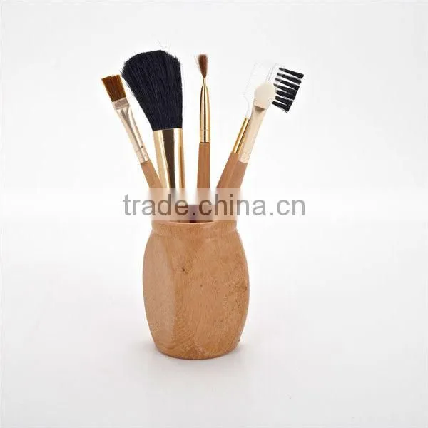 5pcs mini make up brushes professional with wooden case