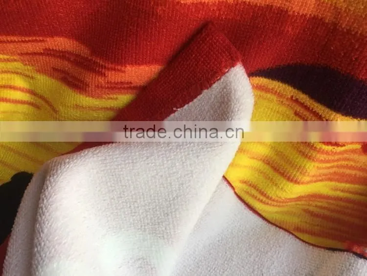 wholesale China customized quick dry microfiber beach bath with transfer printing