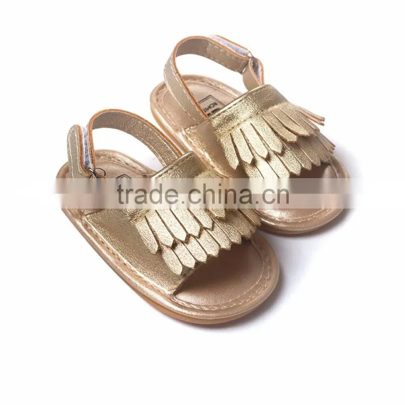 2016 New Summer Candy Color Baby Tassel Baby Leather Sandal Soft Sole Infant Girls and Boys Shoes