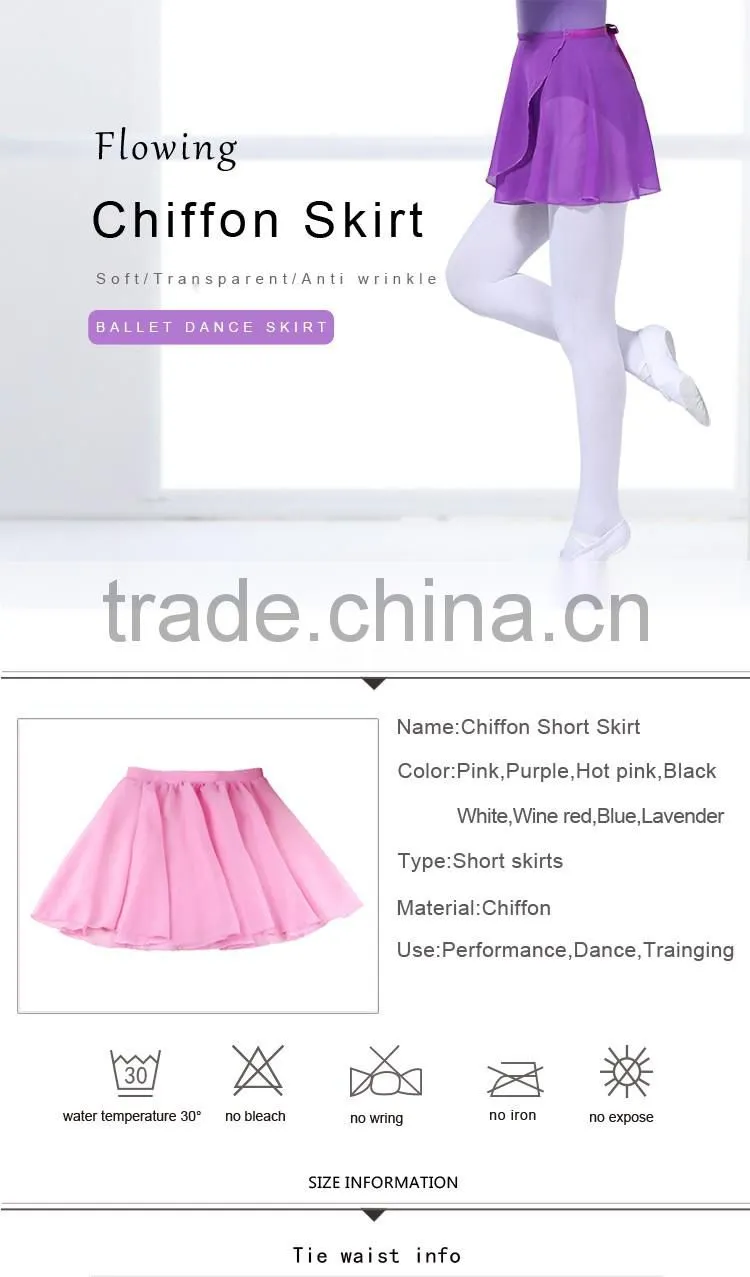 8 colors Chiffon Pettiskirt Girls Transparent Chiffon Ballet Skirt Lyrical Ballet Skirts