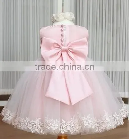 hot selling casual children girls summer lace princess dresses with sashes