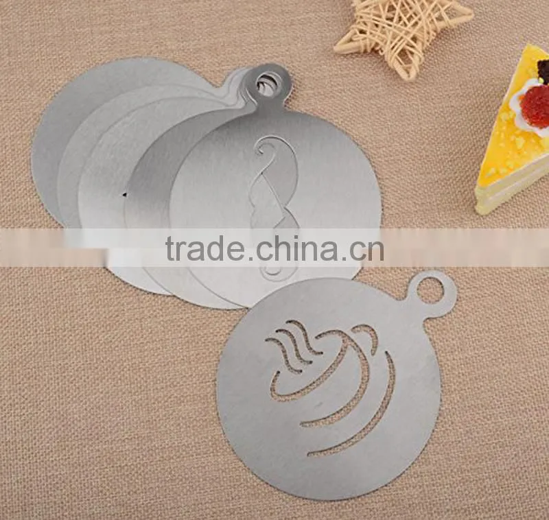 Hot selling 6 different model coffee stencil template for decoration