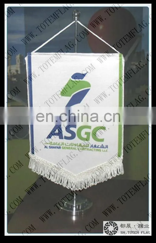 Digital Printing Satin Table Flag with Stainless Steel