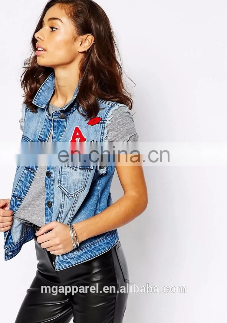 2016 Latest new design waistcoats online denim waistcoats
