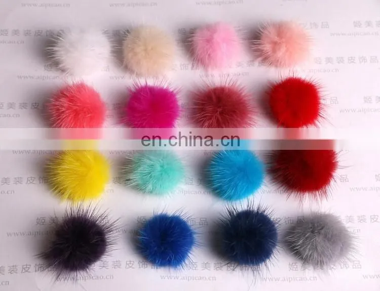 Wholesale Fur Accessory For Iphone And shoes, Cheap 3cm Genuine Mink Fur Ball Pom 18 Colors Available