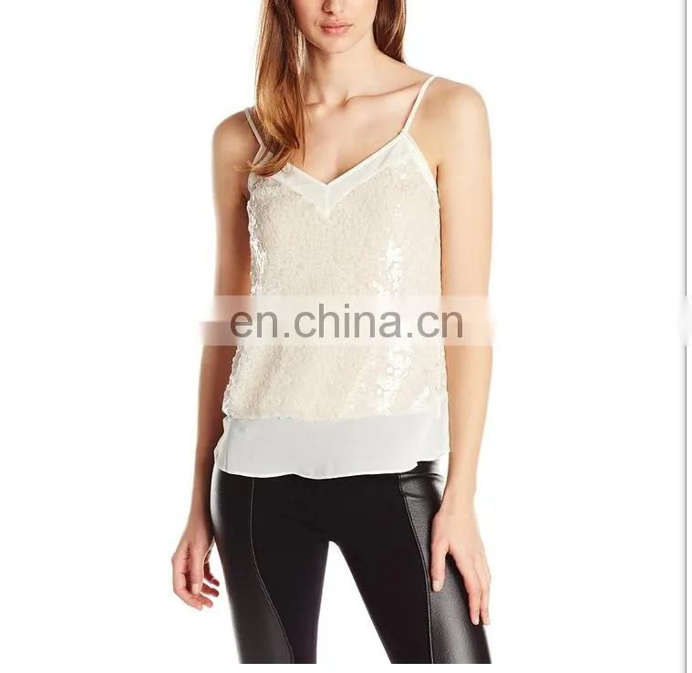 New fashion beautiful spaghetti strap lady blouse & top