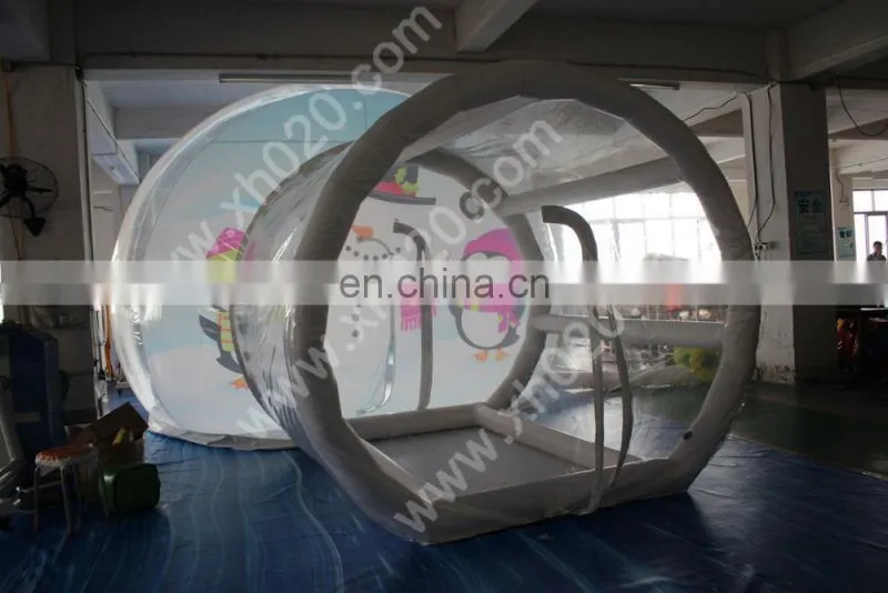 Custom christmas decorations giant inflatable human size snow globe with the frame