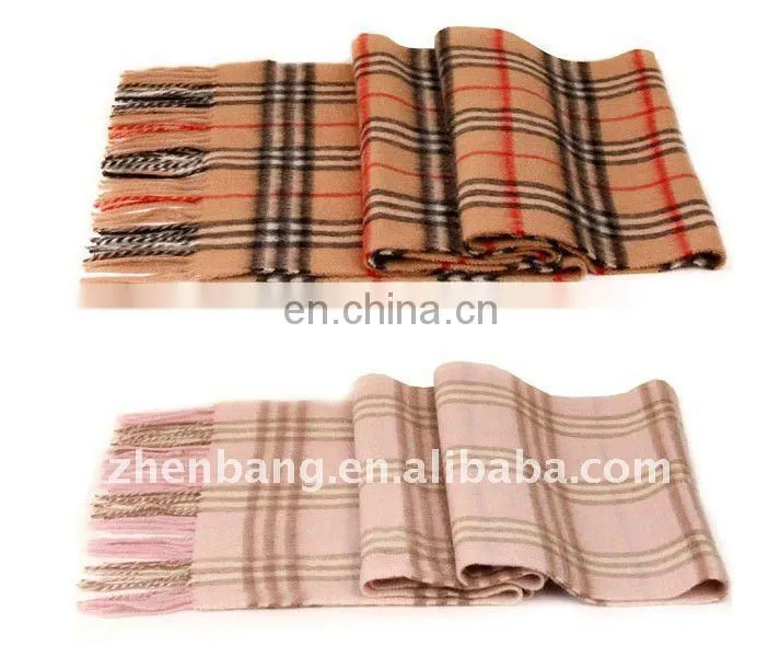 2015 Fashion Checked Long Wool Winter Scarf Hot Sell