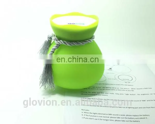 New design Coin Piggy Bank with night lamp For Birthday Kids Gifts
