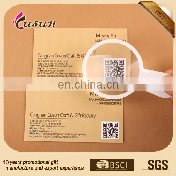 BSCI paper material customized branded magnifying glass