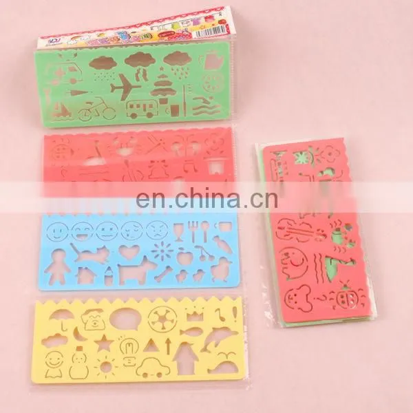 Factory Wholesale Cute Kids Patterning Letter Stencil Ruler