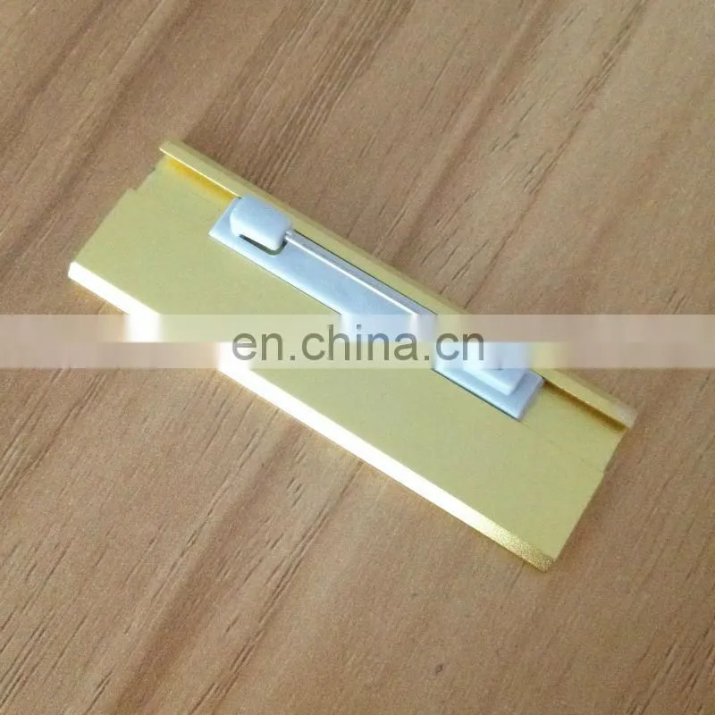 laser logo metal lapel pin name tag with safety pin