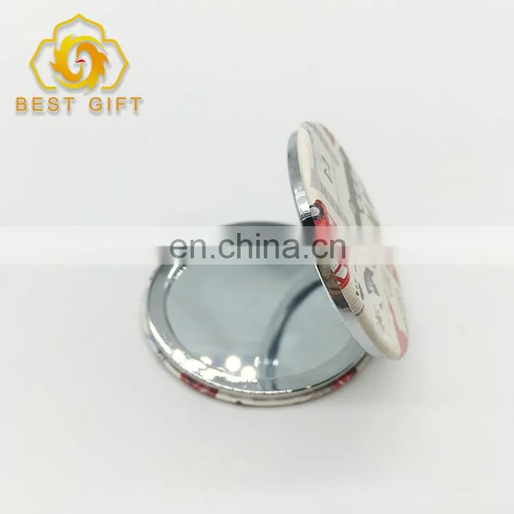 Customized Printing Mini Folding Leather Makeup Mirrors
