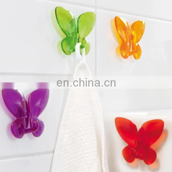 acrylic plastic colorful butterfly shaped decorative hooks for hanging