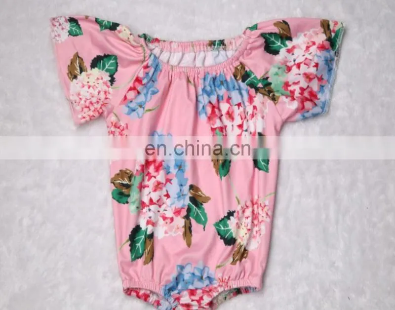 OEM Service Lace-Up Girl Floral Baby Clothes Romper
