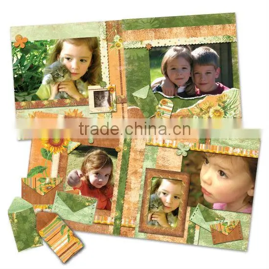 DIY Craft Set Green & Brown Lovely Fabulous Flowers Scrapbook Kit