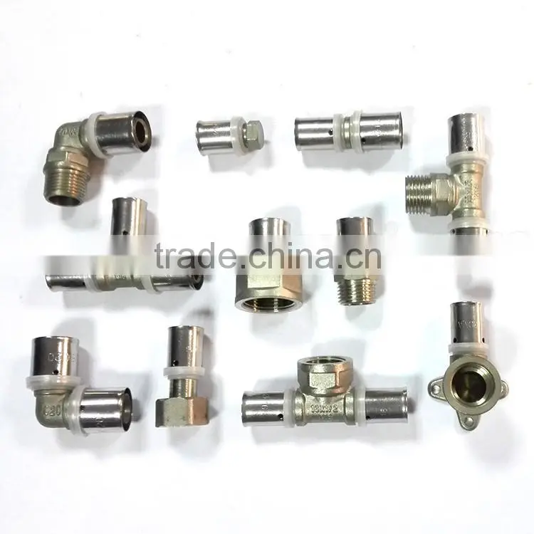 International standard ISO 17484 press union female brass gas fitting for heating system