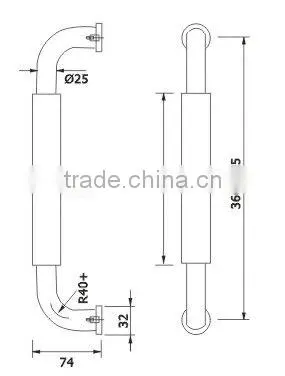 LP02:TRUST 304 Stainless steel door Pull handle Privacy or Passage