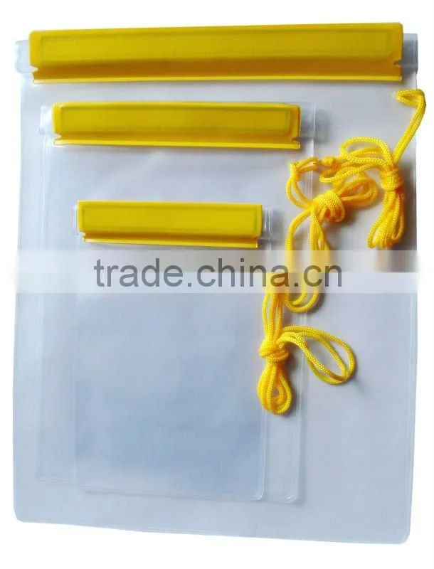 Factory clear Waterproof Case large water resistant dry case to hold wallet smart mobile camera passport