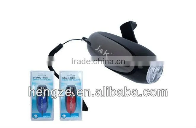Rechargeable 3 LED Hand cranking flashlight