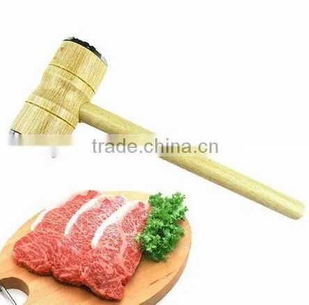 Eco-friendly meat tenderizer and wooden meat hammer