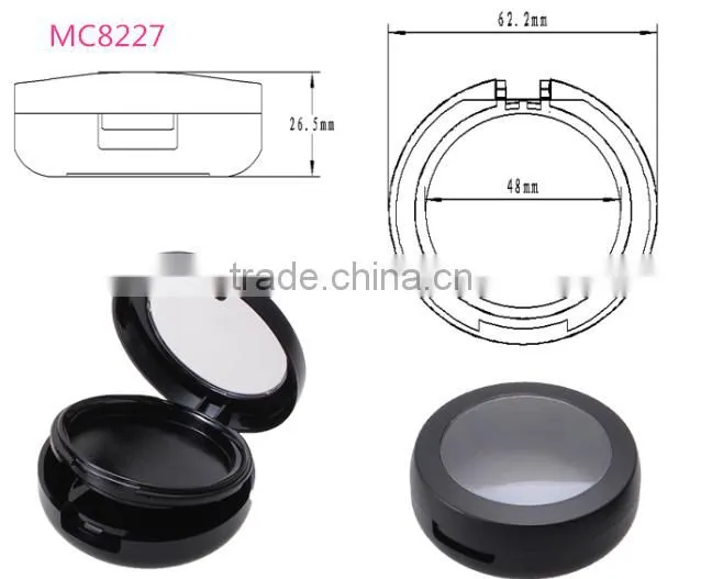 MC8227 fashion round makeup powder case with window lid