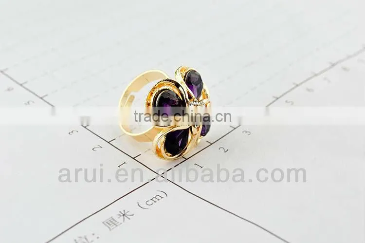 2013 Purple Pretty wedding ring crystal flower rings for women