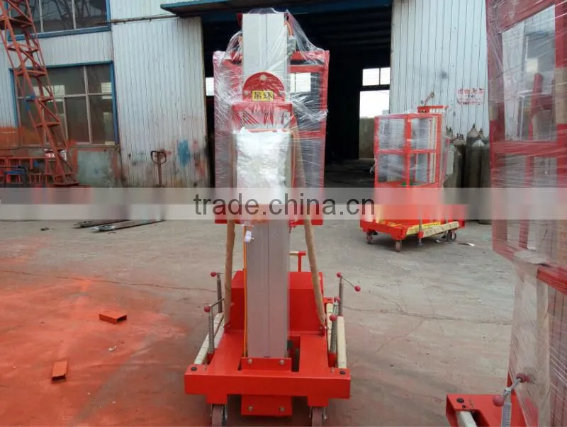 single mast hydraulic electric protable telescopic elevated one man lift platform/man lift
