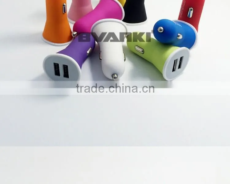 Top Quality online shopping Frosted Spray Portable Universal Dual USB Car Charger for Smart Phone with 2 usb ports free samples