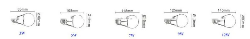 Hot Sale 3W led bulb plasic+Aluminum LED Color Bulb led Red Blue White case Base E27 B22