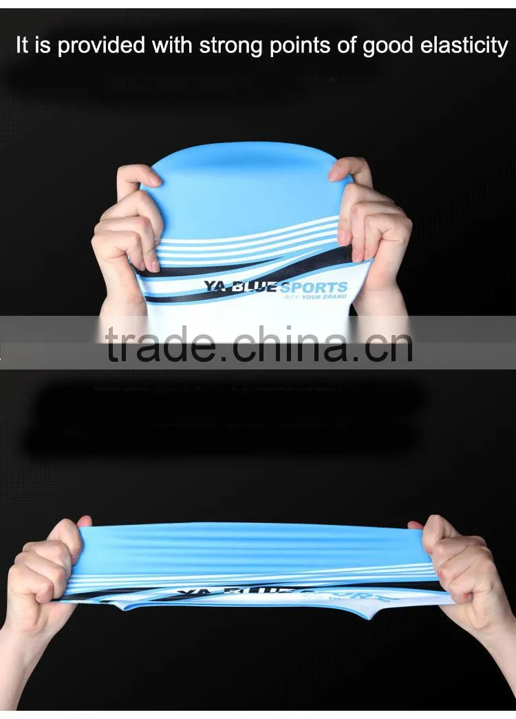 High quality custom colorful nude silicone swim cap For Long Hair