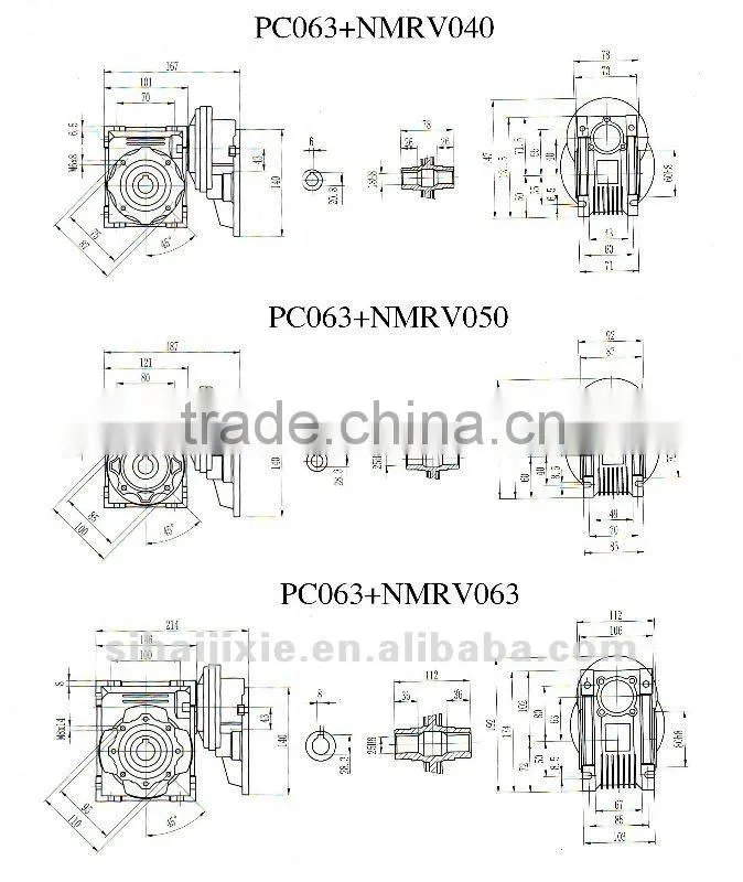 Mechanical Power Transmission Industrial Mechanical PC Motor Helical Electric Gearbox