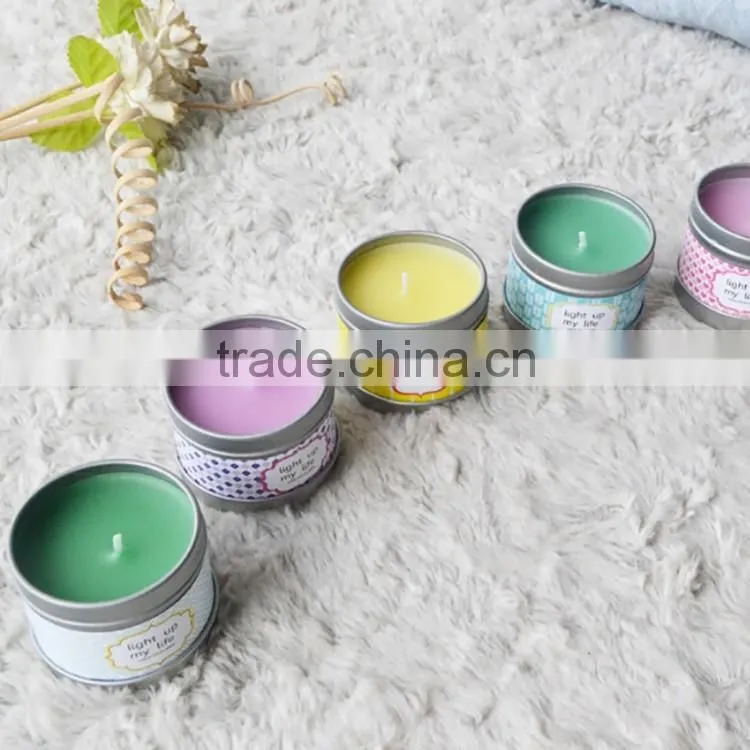 Red Scented Travel Tin Candle/Aromatic metal tin candle and metal lid