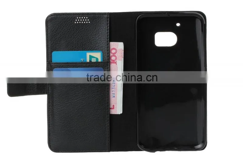 MMT Flip Leather Case for HTC M10 Wallet Cover with Card Slot Photo Frame PU Wallet Case Litchi Grain Style MT-5664