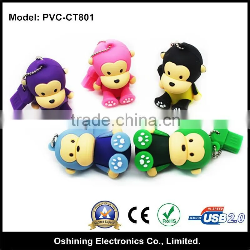 Cute Promotional new year Monkey Shape PVC USB Flash Drive ( PVC-CT801 )