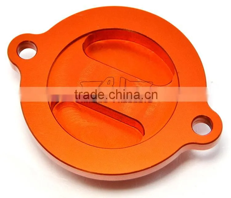 BJ-OC-012C-OR Motorcycle Spare Parts Aluminum CNC Engine Oil Filter Cover Cap for KTM DUKE 125/200/390