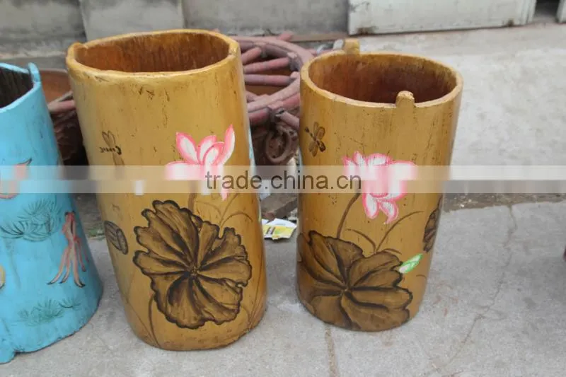 Chinese antique colorful wooden decorative barrels