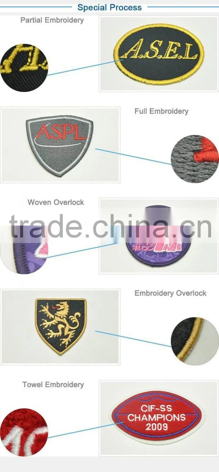 Custom made personalized embroidery patch cheap price embroidered label